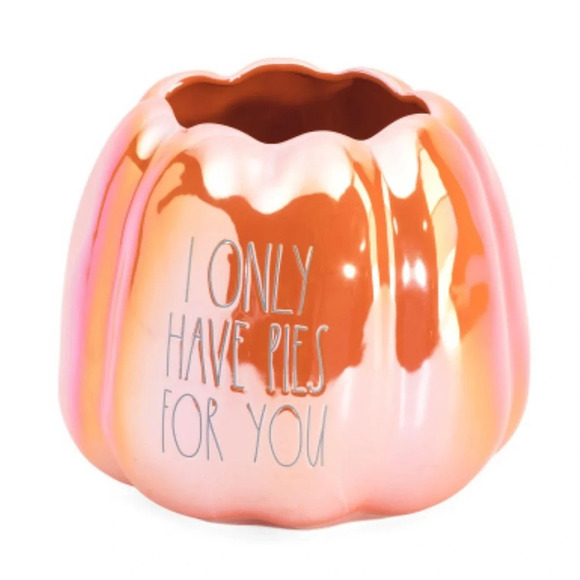 Rae Dunn “I Only Have Pies for You” Pumpkin Planter Pot Orange New - Picture 1 of 7